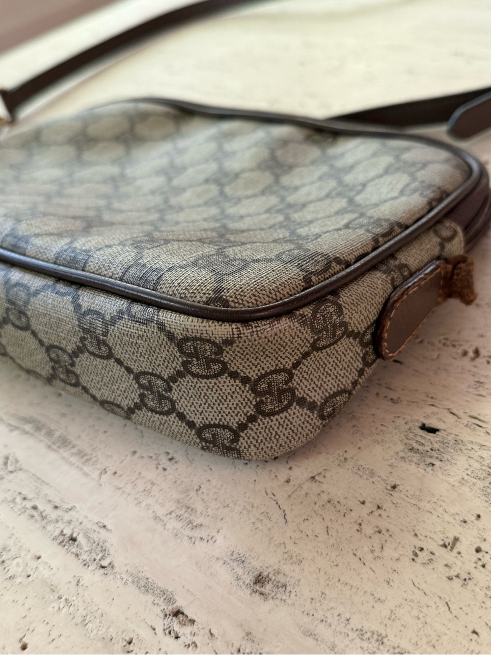 Vintage Gucci Brown Monogram Canvas Crossbody Bag - Picture 7 of 9
